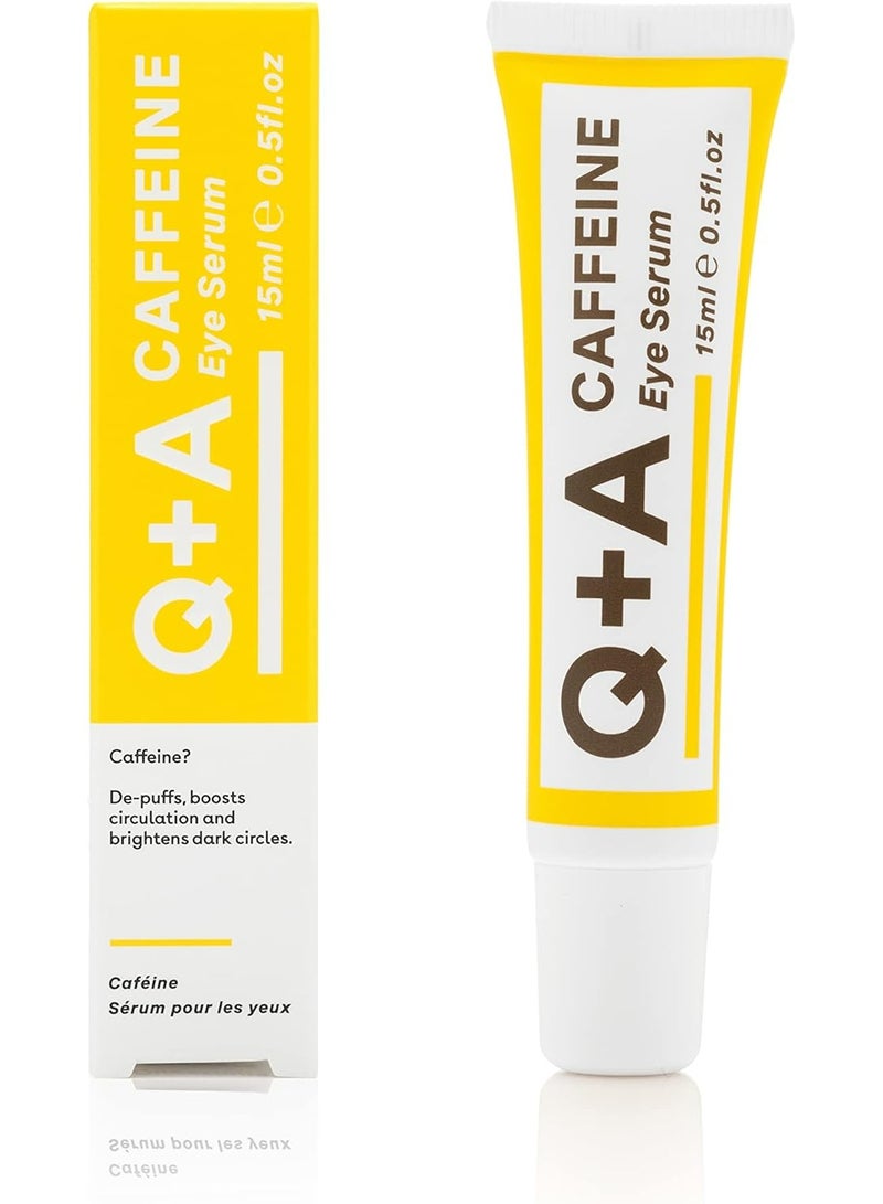 Q+A Caffeine Eye Serum | 15 ml | De-puffs, Boosts Circulation & Brightens Dark Circles | Infused with Caffeine, Green Tea & Pomegranate Extract | Ideal for Sensitive Skin - Image 1